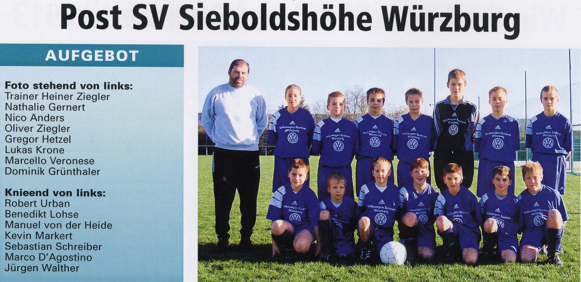 U13 VW-Cup Mannschaftsfoto Regio - web